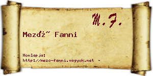 Mező Fanni névjegykártya